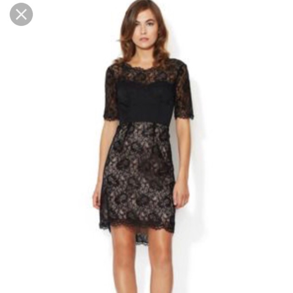 BCBG Max Azria Lila Black lace bustier dress NWOT